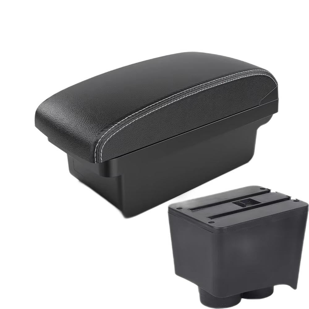 FSOZDBBPL Car Armrest Box For Polo Mk5 6R For Vento 2002-2009 Storage Box Car Accessories Interior Parts(A3 Black white NOUSB)