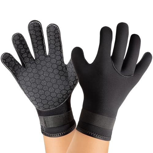 Yakevo Neoprene Glove, Wetsuit Gloves 3mm with Waist Strap for Scuba Diving Snorkeling Paddling...