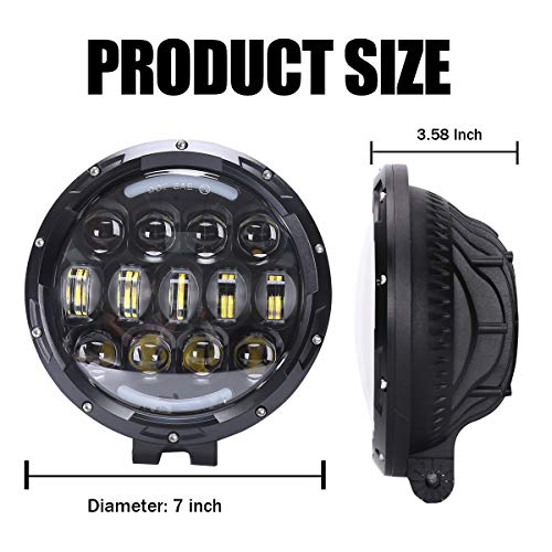 Audexen Led Work Lights, 7 Inch 105W Round Spot Led Pods Light Bar High/Low Beam Drl With Adjustable Mounting Bracket Compatible With Jeep Off Road 4Wd Truck Suv Utv Atv Driving Lamp, 2 Pcs #TOP5