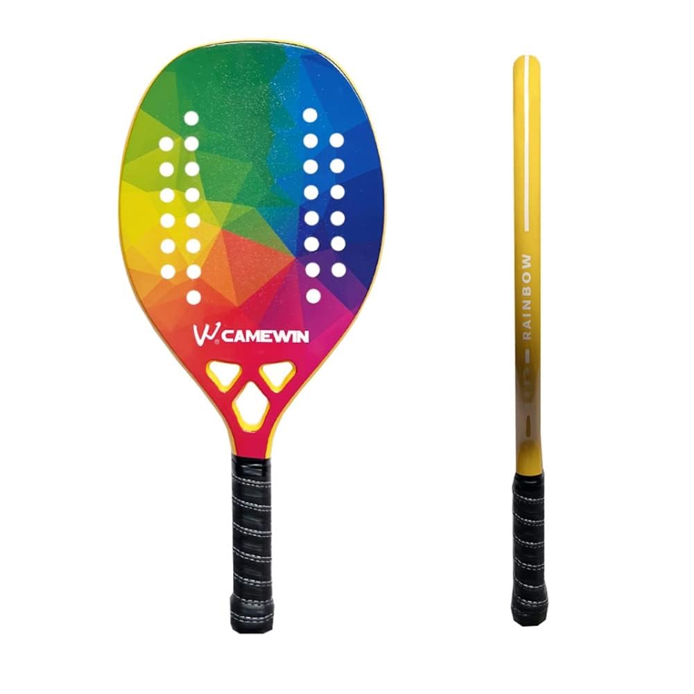 Racchetta da beach tennis, faccia in fibra di carbonio, morbida racchetta da tennis in EVA, racchetta da beach tennis professionale con borsa for il trasporto, attrezzatura sportiva da spiaggia (1 pez