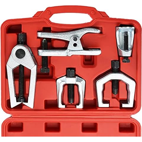DASBET 5pc Front End Service Tool Kit Ball Joint Separator Pitman Arm Tie Rod Puller Cover