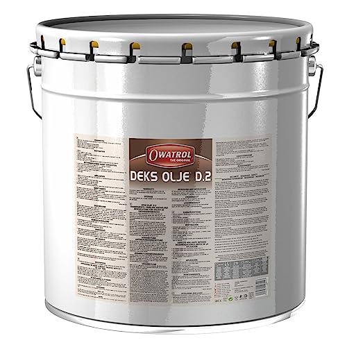 OWATROL – D2 – 20 L – Hochglanz-Klarlack-Öl für tropisches Holz Hartholz neu und alt im Außenbereich für Türen Holzverkleidungen Fenster Gartenmöbel Tore Boote – Klarlack-Öl für Holz im Marinebereich