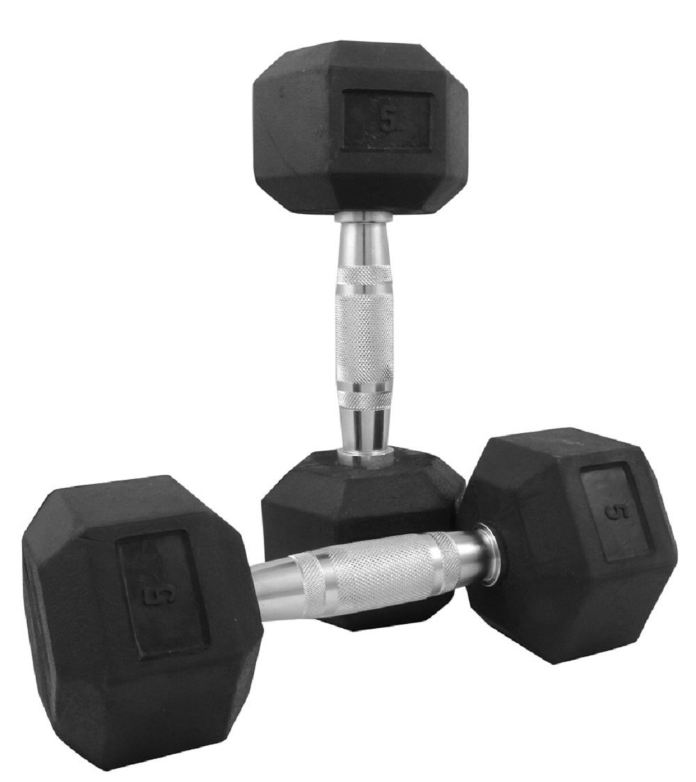 SPORTO FITNESS 78005 Rubber Dumbbell Set, 5Kg Pack of 2 (Black), Multi-Colour, Medium (5X2 HAX) (B076THTTLJ) Amazon Price History, Amazon Price Tracker