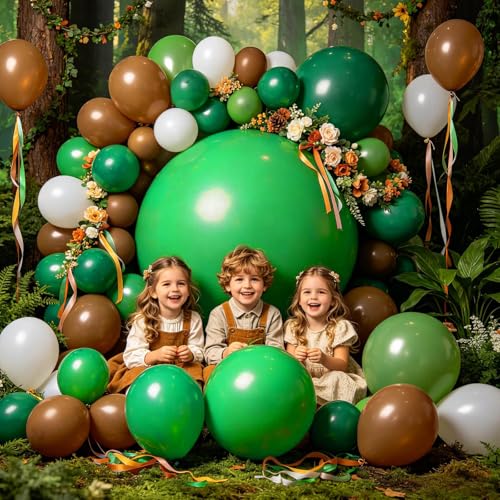 Image of 5Pcs Green Big Balloons 36 Inch, Round Large Latex Party Balloons for Birthday Wedding Decorations