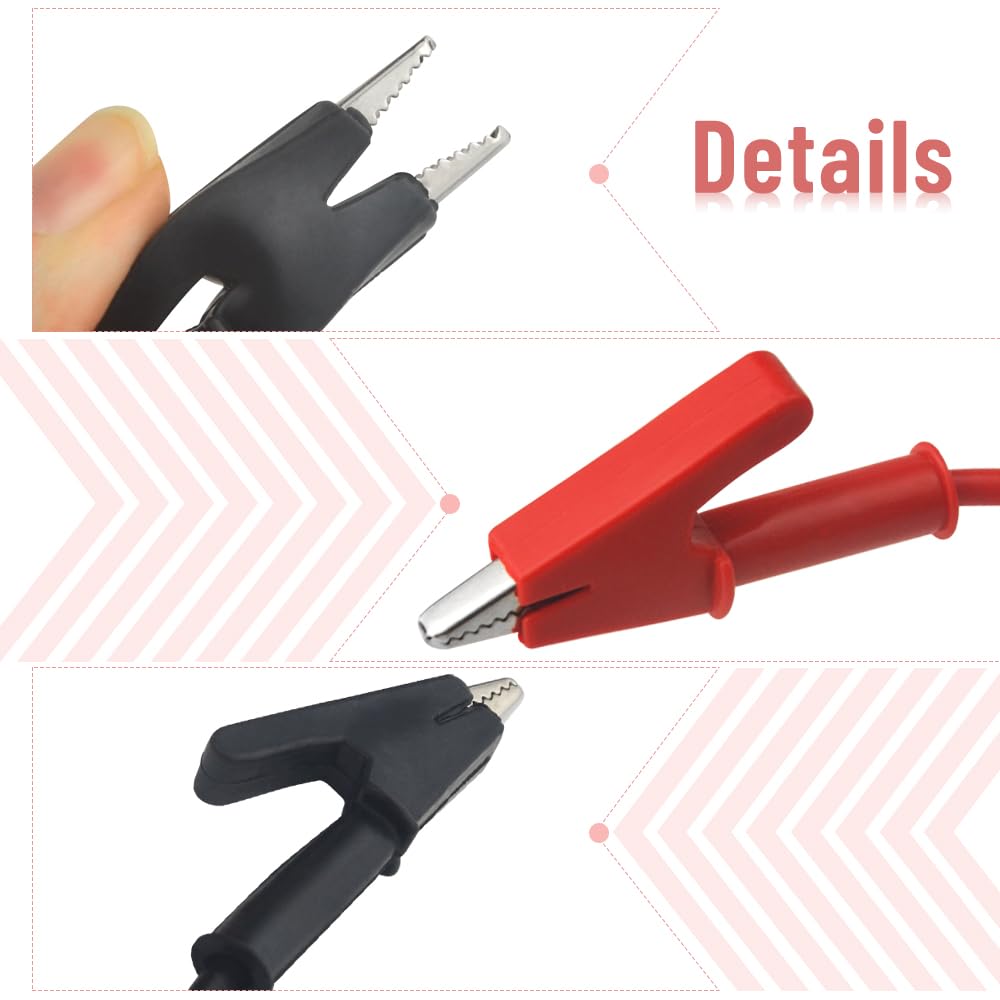 RUNCCI-YUN 10 Pz Morsetti a coccodrillo isolati, morsetti elettrici a coccodrillo per sonde di