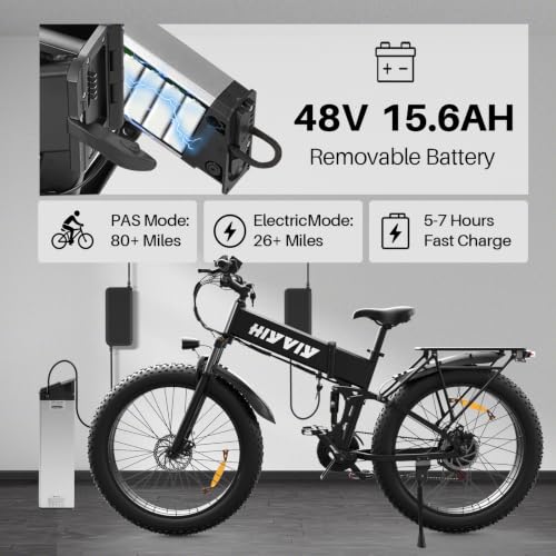 HiyViy HW026 Electric Bike for Adults, Peak 3000W Foldable Electric Bike - image 3