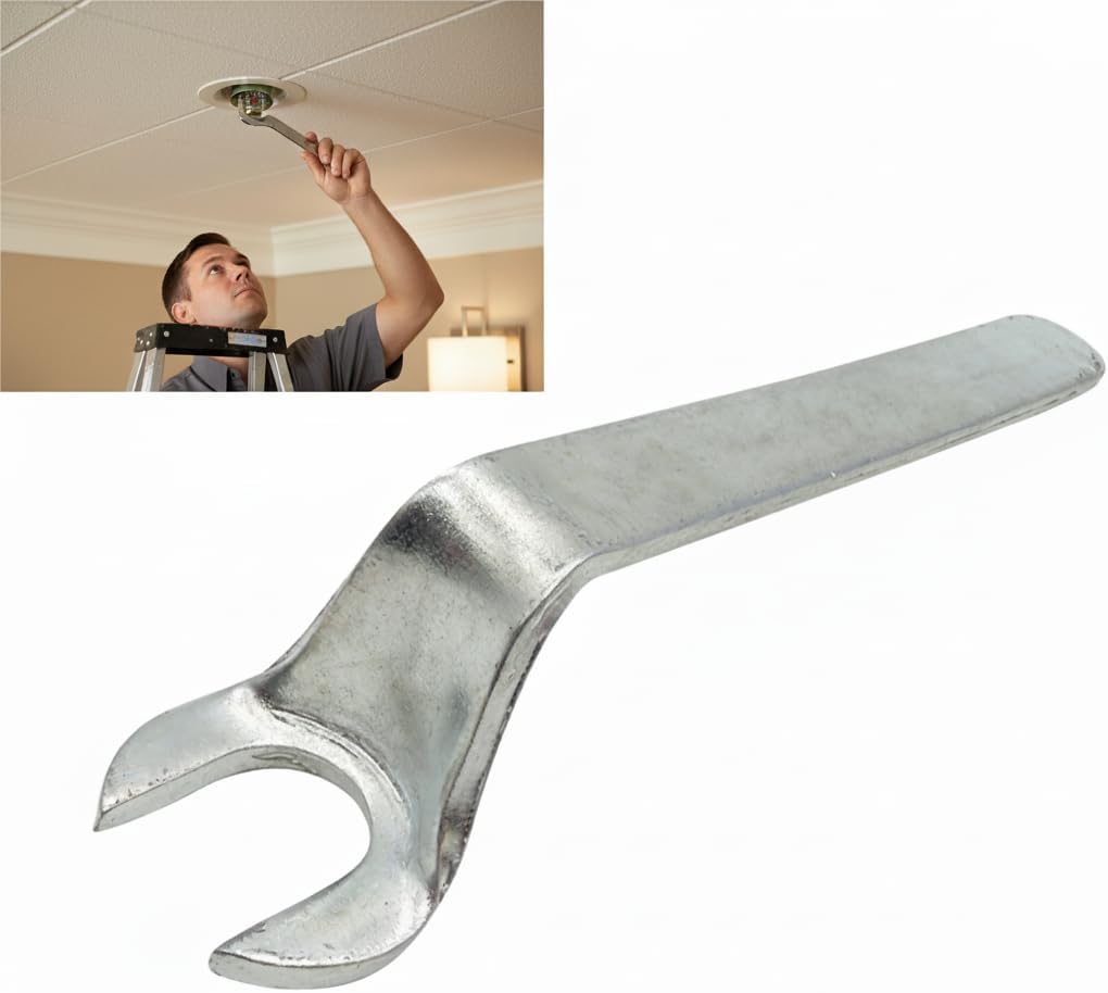 Universal Fire Sprinkler Spanner - 1/2" Fitting Tool for Pendant & Recessed Heads - Heavy Duty Steel Wrench for Safety System Installation & Maintenance