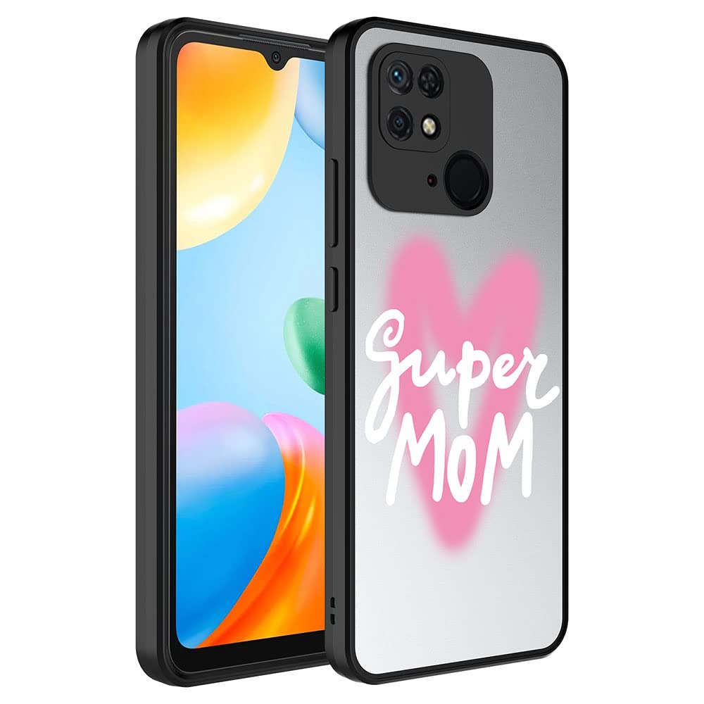 Zore Xiaomi ile uyumlu Redmi 10C Kılıf Aynalı Desenli Kamera Korumalı Parlak Zore Mirror Kapak Süper Anne