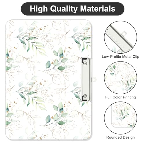 Image of Plastic A4 Clipboard Landscape, Fashion Clip Board with Low Profile Clip for Drawing, Sketching, Art Supplies, Drafting Supplies, Eucalyptus Leaves
