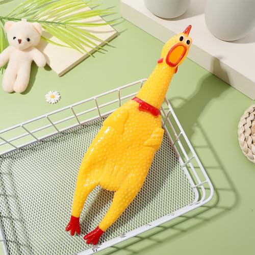 TOYANDONA Große Schreien Huhn Spielzeug Gelb Gummi Squaking Huhn Spielzeug Neuheit Und Langlebig Gummi Gag Hund Geschenk für Jungen Mädchen