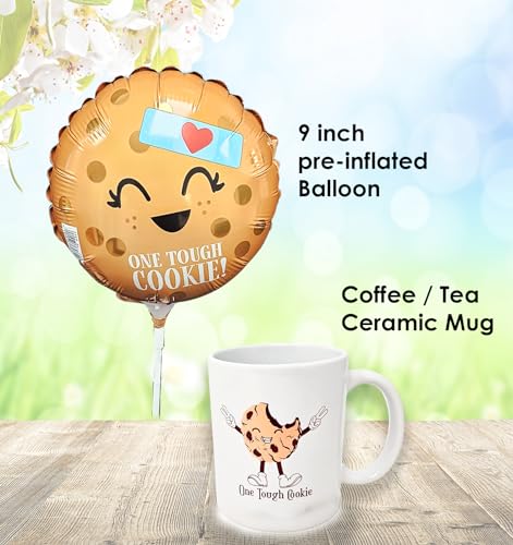 Get well Soon, One Tough Cookie Gift Basket, Care package Snack Box with Cookie, Balloon, Beautifully Feel better son for kids teenage or Adults, Original Unique gift box - Image 4