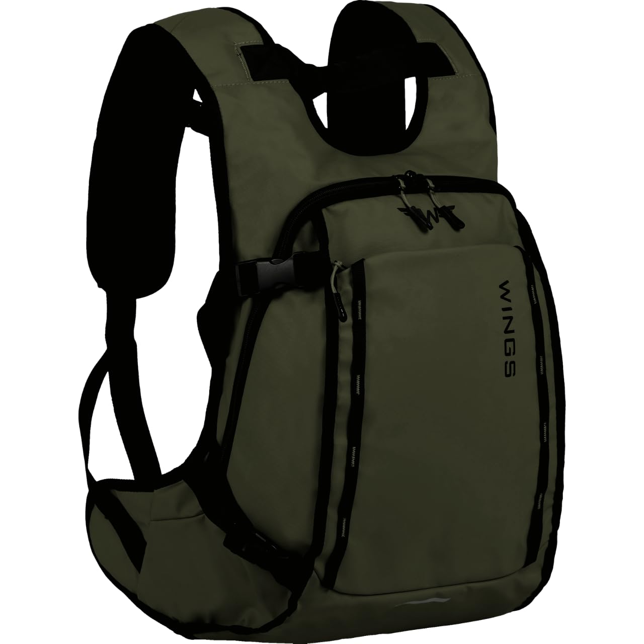 Wings Rook - Zaino da viaggio, 18 l, impermeabile, ergonomico, con scomparto per computer portatile, colore: Verde scuro, verde, 45x29x14, valigetta