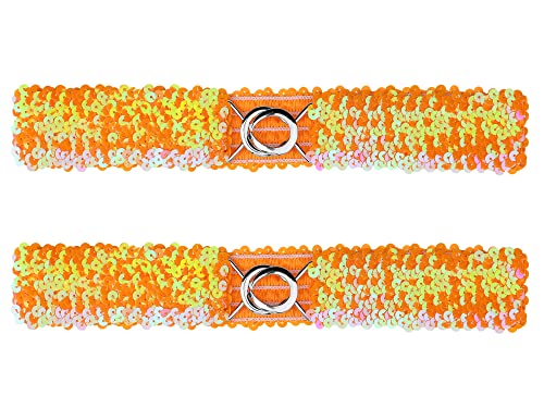 Allegra K Womens Skinny Elastic Waist Belts Sequins Decor Stretchy Belts for Dresses 2PCS