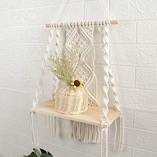 Étagère murale en macramé bohème pour réchauffer l'ambiance de la maison
