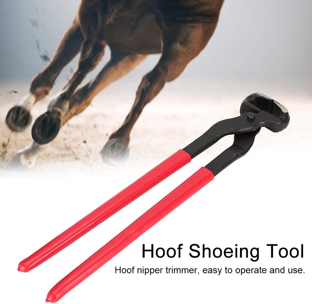 Cyrank Horse Hoof Nipper, 16in Steel Farrier Tool Multi Purpose Hoof Trimmers Trim Shoe with Plastic Grips for Cattle Sheeps Horses