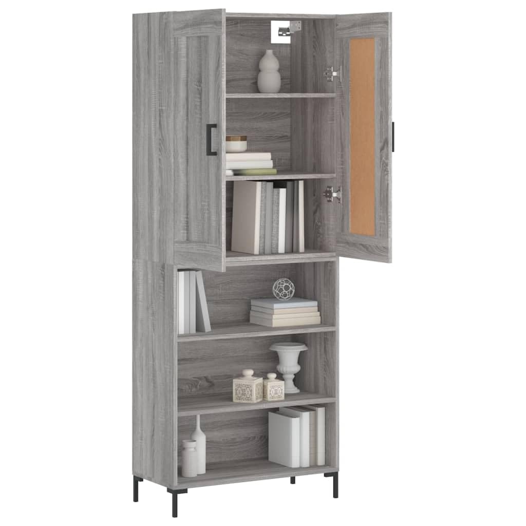 Armadio alto grigio Sonoma, 69,5 x 34 x 180 cm, in legno