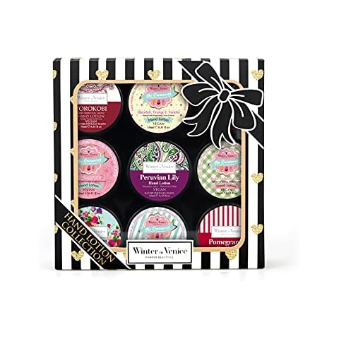Winter in Venice 18 Piece Hand Butter Lotion Collection - Pamper Gift Set For Women - Paraben Free Cover