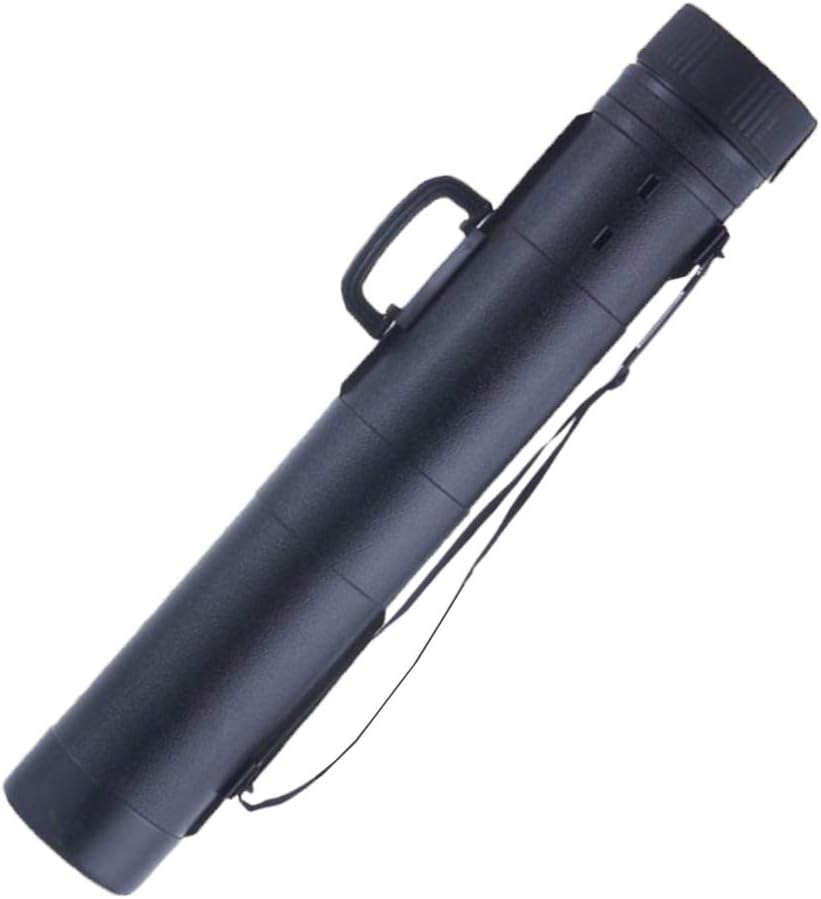 dailymall Plastic Storage Tube - Hard Plastic Expandable Carrying Case for Documents, Blueprints, Artwork - Black, Extends from 30 Inches to 53 Inches