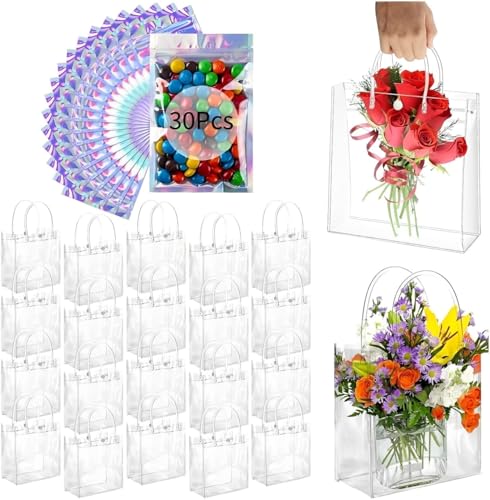 Listado y reviews de Bolsa hacer regalo para comprar hoy. 31 50 Bolsa de regalo plástico de transparente, 20 Bolsa de Plástico PVC con Asa y 30 Bolsa Holográfica Multiusos, bolsas de compras reutilizables con Botón para Fiesta,Compras,...
