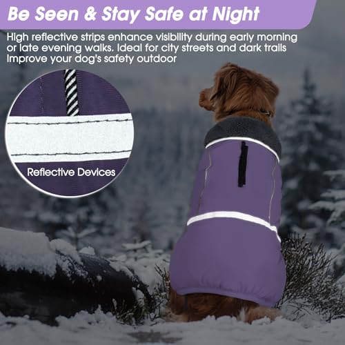Image of QBLEEV Warm Dog Coat, Reflective Dog Jacket, Waterproof Dogs Winter Coat