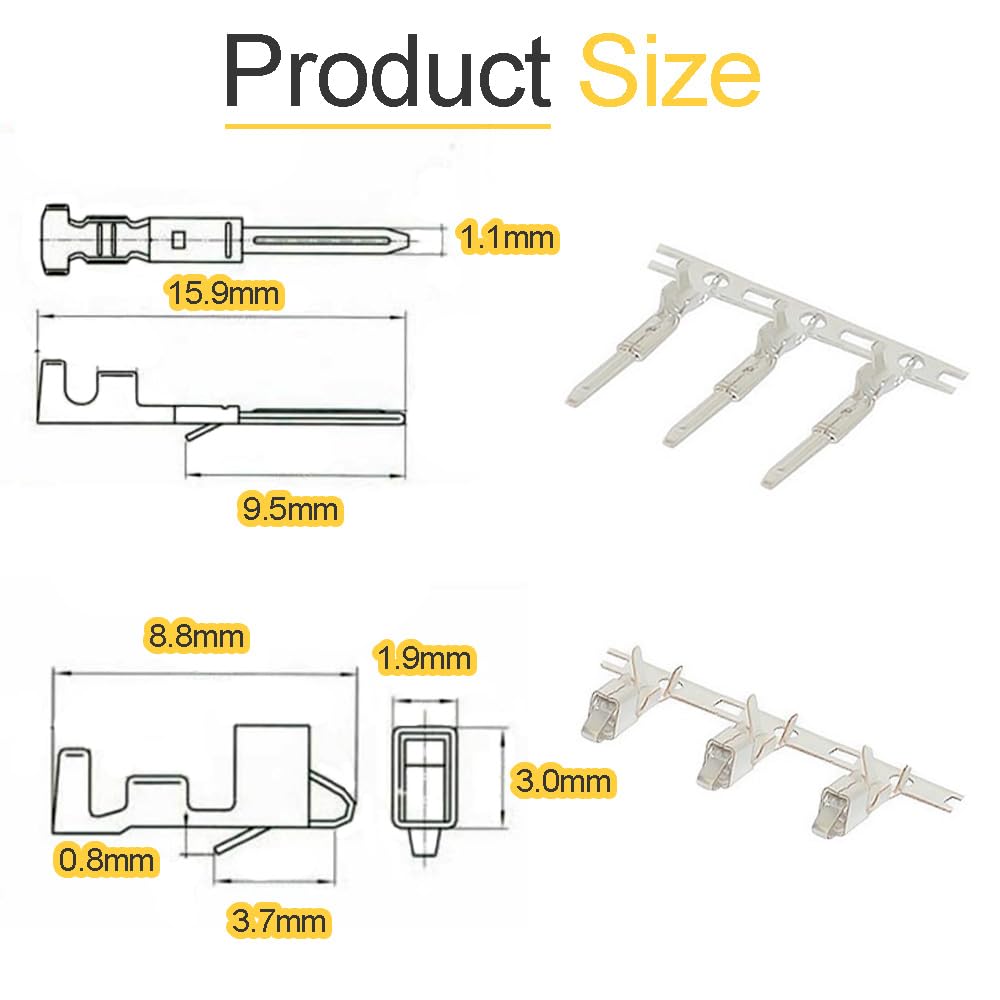 Yosawa 740 pcs 2.5mm Pitch 2 3 4 5 6 Pin JST SM Connector Male