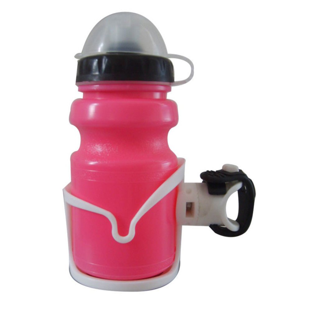 Sunlite Multi Mount Children's Bottle and Cage, 10oz, Pink Bottle/White Cage
