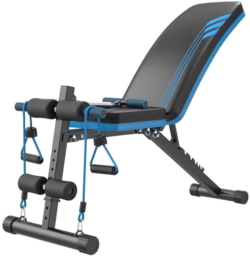 BYCDDWeight Bench Adjustable, Sit Up Incline Abs Benchs Workout Bench Exercise Utility Bench Folding Equipment Incline Decline for Home Gym,Blue
