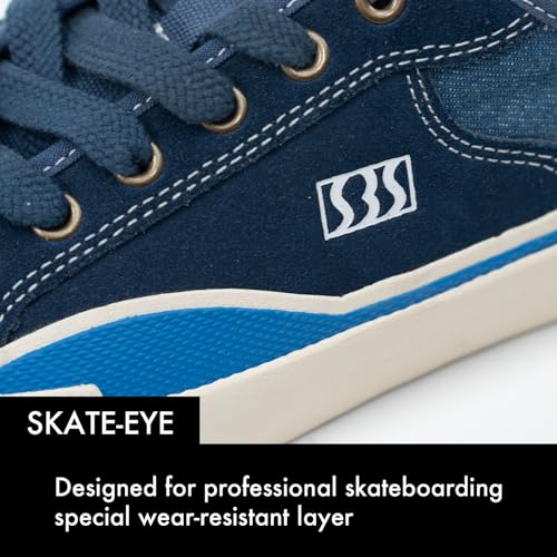 Image of Skateboard Shoes for Men Leather Low Top Pro Skateboarding Training Casual Sneakers
