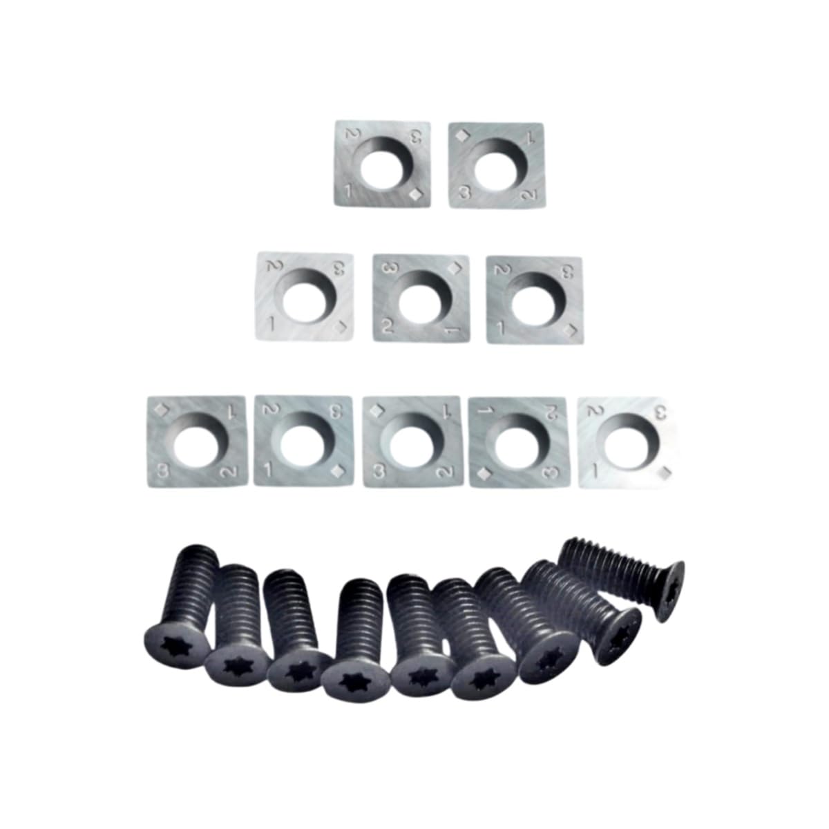 Laxalo One Color 20Pcs/Set Square Carbide Inserts With M6 Screws Kit, Turning Lathe Blade 15X15x2.5mm For Diy Woodworking