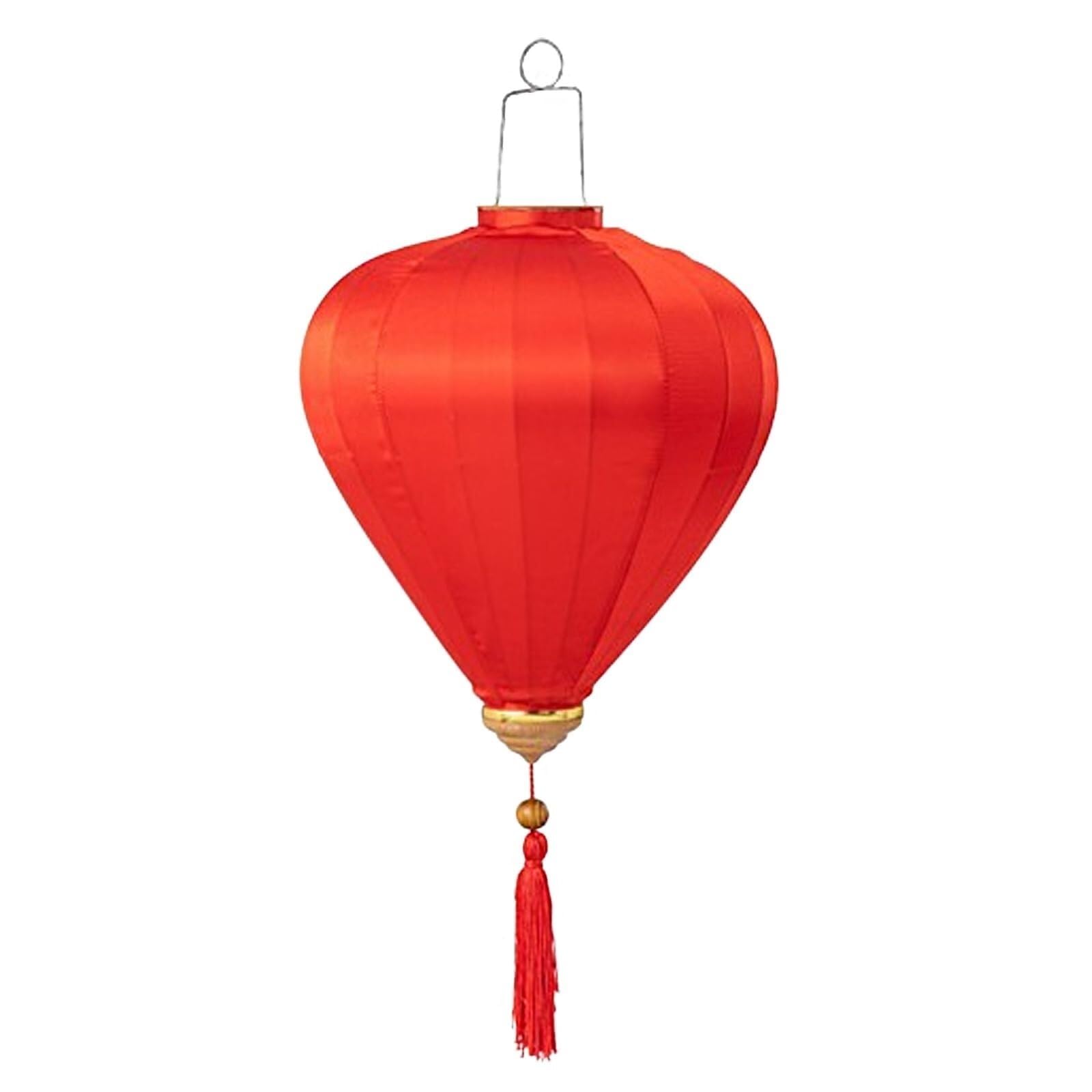 Asian Lantern, 2 Pcs 12 Inch Chinese Silk Lanterns Traditional Asian Vietnamese Hanging Lantern with Tassels Wedding & Holidays Decorations(Red)