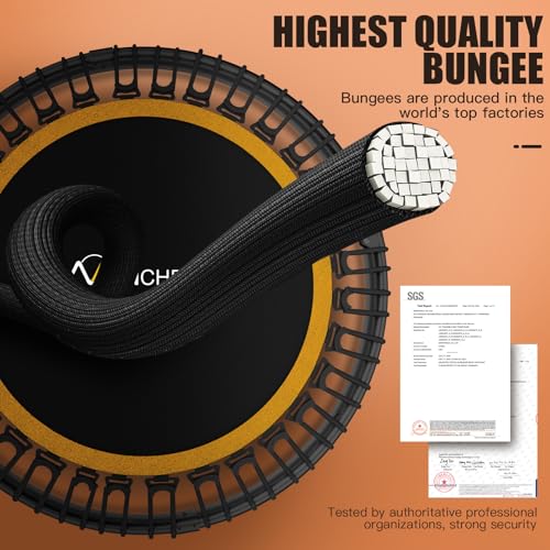 Image of ANCHEER 40 inch /48 inch Foldable Mini Trampoline,Max Load 450lbs /550lbs Indoor Trampoline,with 4 Level Adjustable Foam Handle and Resistance Bands,Adult Exercise Trampoline for Home, Garden, and Gym