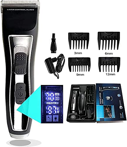 Haarschneidemaschine Profi, Haarschneider Elektrisch Haartrimmer, Präzisionstrimmer Männer Set, 4 kämme, LED-Anzeige, Schwarz Cover