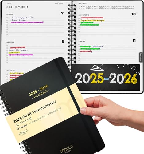Terminplaner 2026 A4 – Minimalistischer Buchkalender Juli 2025 bis Dezember 2026 – Wochenplaner für Termine & Organisation – Jahreskalender 18 Monate – Praktischer Terminkalender Buch Kalender
