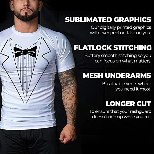 Unisex Funny Tuxedo Compression Short Sleeve Shirt BJJ Rash Guard for Team Training Party2