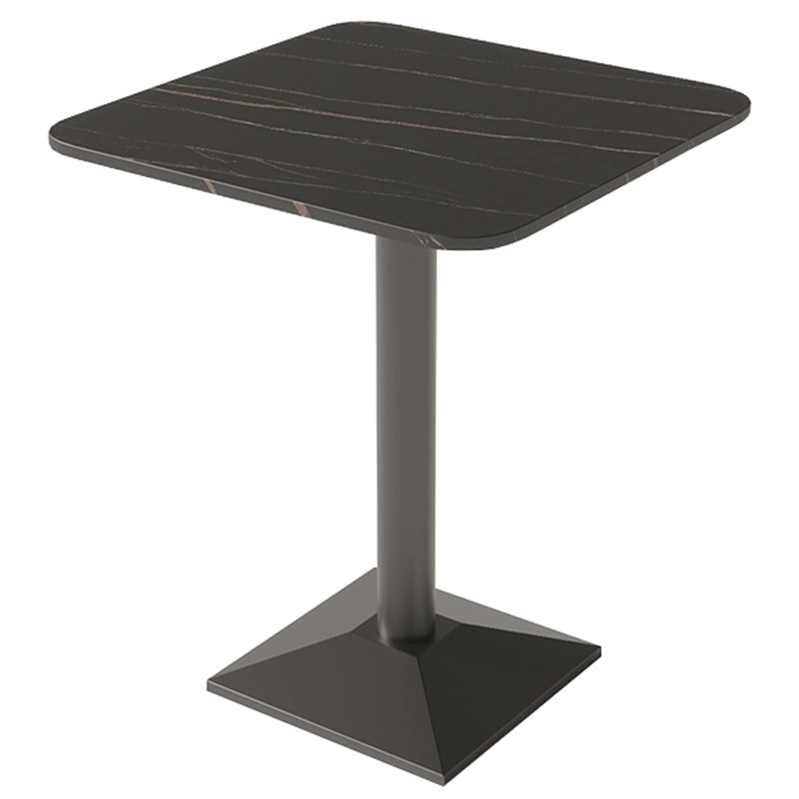 High Bar Table Bistro Table Classic Bistro Pub Furniture- Black Square Bar Table 23.6 x 23.6 in Height 29.5 in for Bar and Kitchen