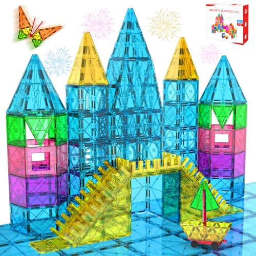 Zenzemwa Bloc de Construction Magnétique Jouets: 52 Pièces Construction Magnetique Enfant Tuiles Magnétiques Enfants Magnetic Building Blocks Jeux Cadeau...