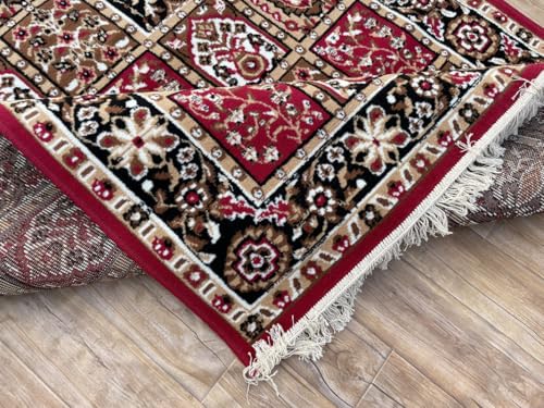 Image of TTC THREAD & TEXTURE CARPET Traditional Comfort: Power-Loomed Carpets for Living Room- Every Space Area Rug Color Red Size 8x11 Feet (240x320cm)