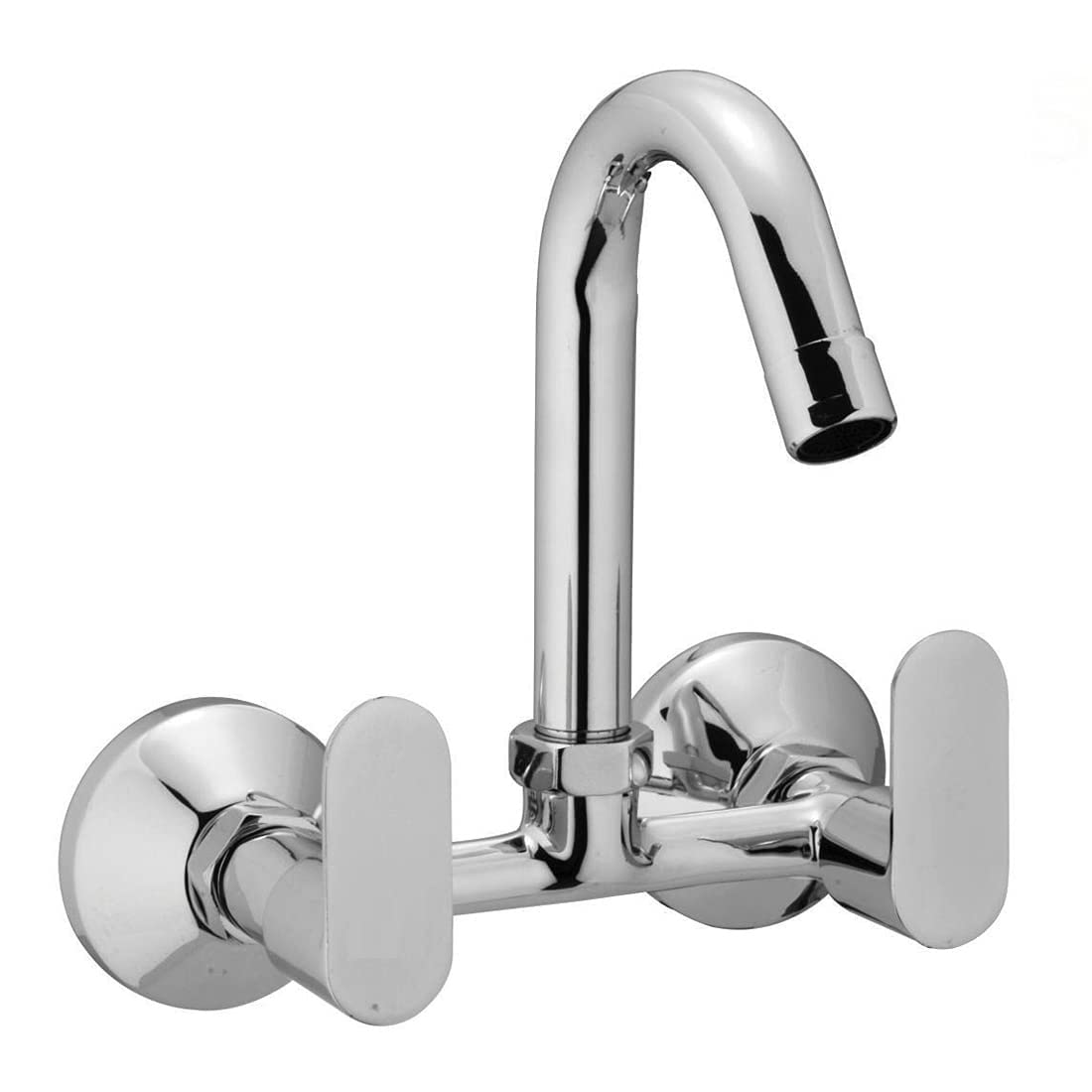 JAGGER Droop Brass Kitchen Sink Mixer with 360 Degree Rotating Spout/Wall Mounted for Hot and Cold Water Both (Chrome Finished) with Wall Flange and Teflon Tape (Droop) (B09RCMQ59V) Amazon Price History, Amazon Price Tracker