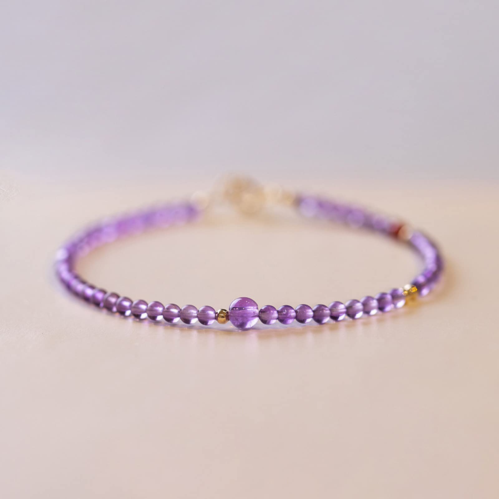 Super Thin 2mm Natural Amethyst Red Agate Beads Beaded Bracelets for Women Female Fine