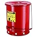 JUSTRITE 09500 Red Oily Waste Can, 14gal, Lever Lid