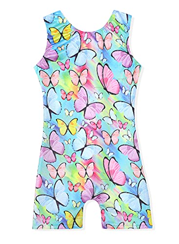 Leotards for Girls Gymnastics Toddler Dance Biketards Mermaid Unicorn Athletic Dance Wear Shiny Rainbow Blue Hotpink