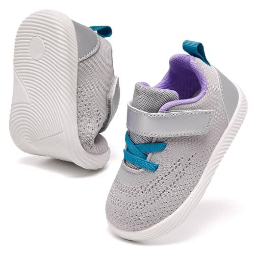 Image of MORENDL Toddler Sneakers Baby Boys & Girls Barefoot Shoes Lightweight Breathable Walking Running Tennis Athletic Sport Shoes