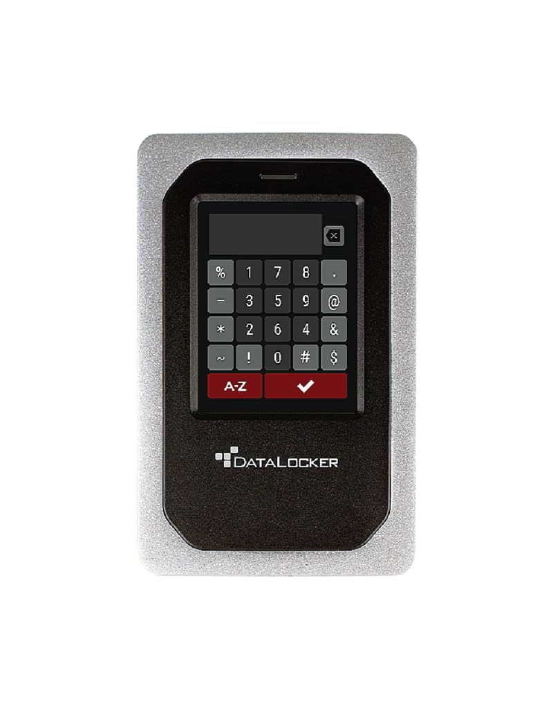 DataLocker DL4 FE 500GB USB-C / -A Hard Drive with AES-256bit Hardware Encryption, Colour Display and FIPS 140-2 Level 3 Certification, DSGVO/GDPR Compliant, DL4-500GB-FE