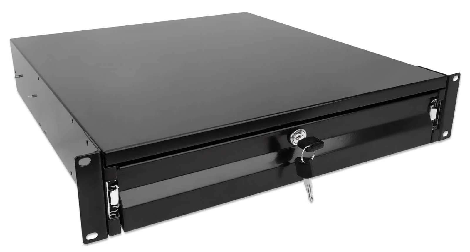 INTELLINET 19IN Storage Drawer 2U Black-