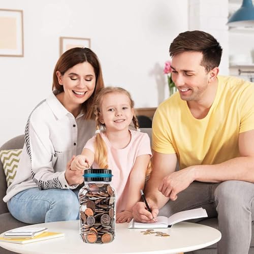 Image of Piggy Bank，Saving Box for Girls and Boys，Money Bank for Kids ，Unbreakable Plastic Piggy Banks (Black)