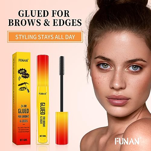 FUNAN Eyebrow Gel,Clear Brow Gel,Glued for Brows & Edges, for Styling Brows,16ml,1 Pack, klar, 16 ml (Pack of 1) - Image 2