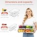 SMRCAD Fridge Organizers and Storage, 6 Pack Clear Freezer Organizer Bins with Lids for Kitchen, Pantry, Refrigerator, Food, Fruit, Vegetable Storage