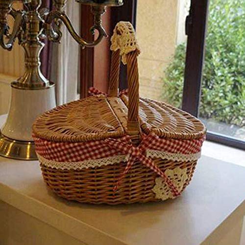 KAMAY Rieten Mand Rieten Camping Picknick Mand Winkelen Opslag Hamper En Handvat Houten Rieten Picknick Mand KAMAY Rieten Mand Rieten Camping Picknick Mand Winkelen Opslag Hamper En Handvat Houten Rieten Picknick Mand