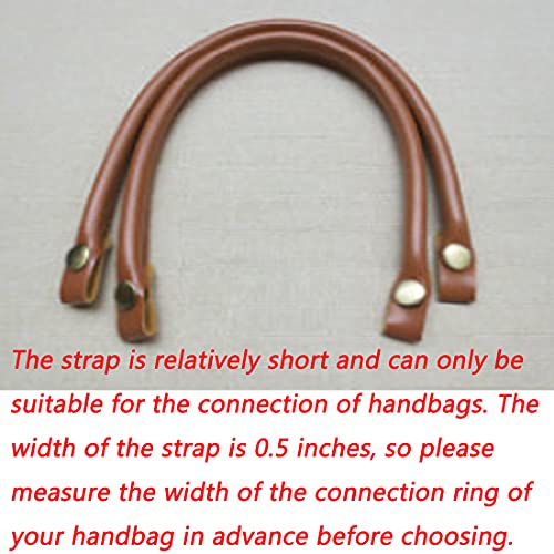 Semetall Replacement Straps for Handbags 2 Pcs 0.5\'\' Wide 15.7\" PU Leather Handbag Handles Brown Replacement Purse Strap,Leather Handles for Bags - Thumbnail 5