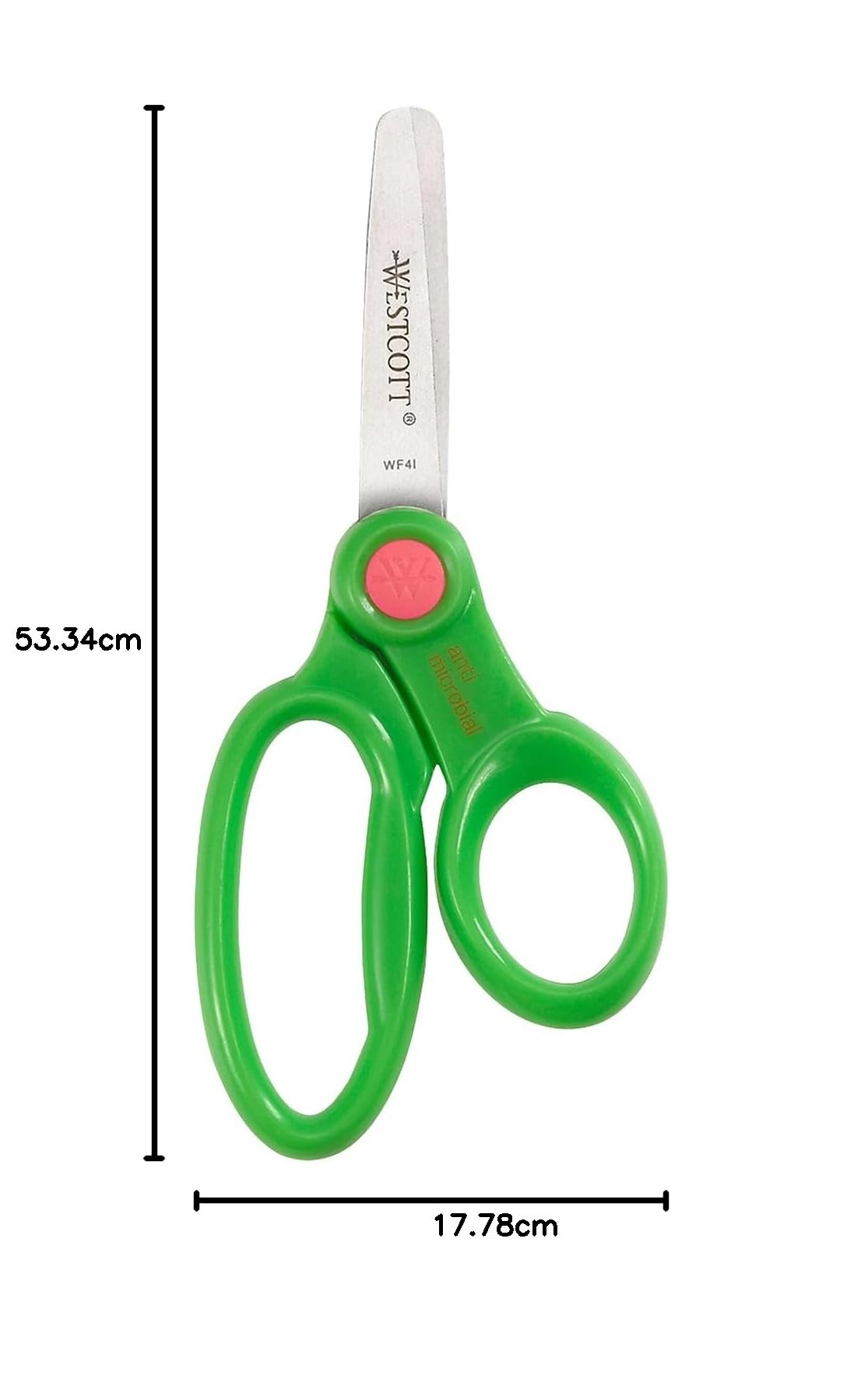 Westcott Forbici di sicurezza smussate per bambini da 12,7 cm, con protezione antimicrobica, assortite, confezione da 12 (14871)
